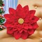 Collections Etc Elegant Poinsettia Shaped Holiday Accent Pillow